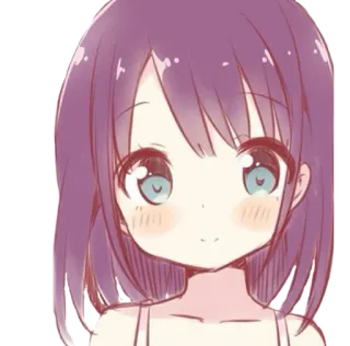 👀 Anime, Ragazza, Carina, Cartone animato, Illustrazione telegram sticker
