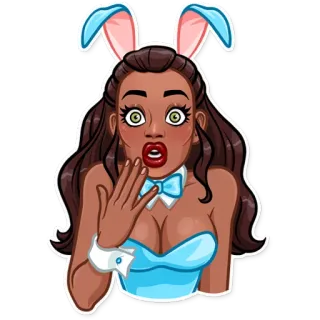 😨 кролик, женщина, сюрприз, в шоке, плейбой telegram sticker