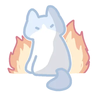 ☁️ chat, feu, animal de compagnie, animal, dessin animé whatsapp sticker