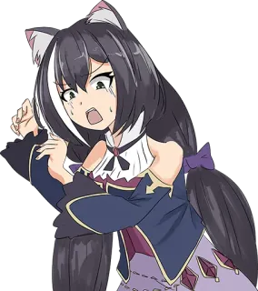 😱 anime, cat girl, scared, nervous, anime girl, kawaii telegram sticker
