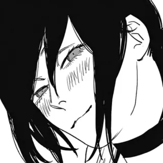 😏 Reze Chainsaw Man manga, anime, black hair, smug, reze telegram sticker