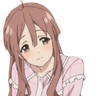 😔 Anime, Mädchen, Charakter, Rosa, Illustration, Cartoon telegram sticker