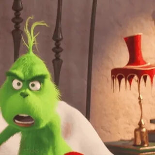 😤 Grinch กริ๊นช์, โกรธ, การ์ตูน, ภาพยนตร์, คริสต์มาส, ตัวละคร, ภาพประกอบ whatsapp sticker