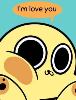 ❤️ I'm love you dibujos animados, animal, amor, lindo telegram sticker