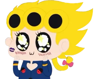 😍 Giorno Giovanna JoJo's Bizarre Adventure anime, jojo, giorno giovanna, fanart, słodkie, naklejka telegram sticker