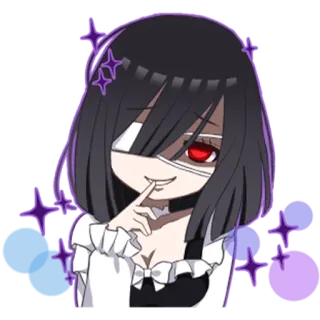 😏 Anime, Manga, Chibi, Carino, Ragazza, Sticker, Viola telegram sticker