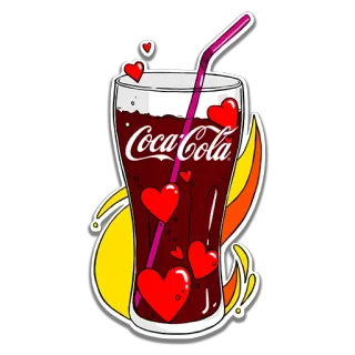 ❤️ Coca-Cola Coca-Cola, Minuman, Soda, Hati, Cinta whatsapp sticker
