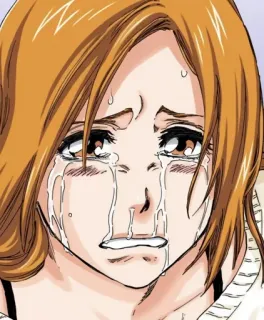 😭 Orihime Inoue Bleach Anime, Piangere, Lacrime, Triste, Bleach, Orihime Inoue telegram sticker