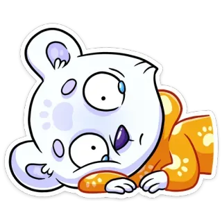 😢 Мультик, Животное, Медведь, Уставший, Милый, Стикер telegram sticker