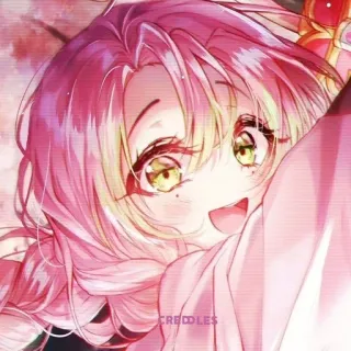 ❤️ CREDDLES anime, stiker, rambut merah muda, imut telegram sticker
