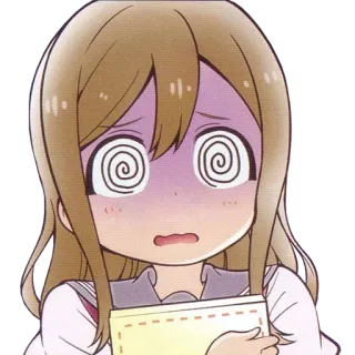 😨 anime, shocked, student, dizzy, cartoon, scared telegram sticker
