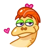 🥰 cartoon, snake, emoji, love, heart, cute telegram sticker