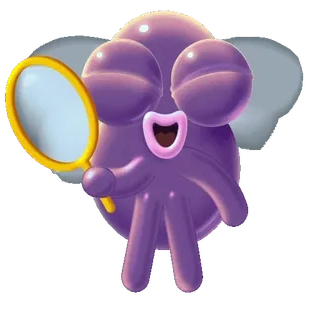 😂 Alieno, Viola, Specchio, Carino, Cartone animato, Animazione, Personaggio whatsapp sticker
