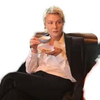 🍵 Frau, Tee, Business, Professionell, Porträt, Sitzend telegram sticker