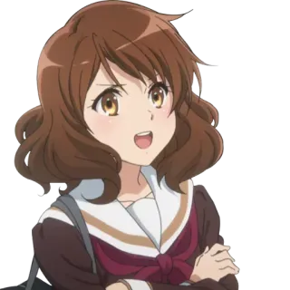 😧 anime, dziewczyna, kreskówka, postać, brązowe włosy telegram sticker