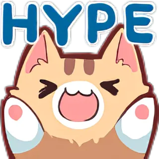👍 HYPE gato, hype, emocionado, animal, lindo, dibujos animados whatsapp sticker