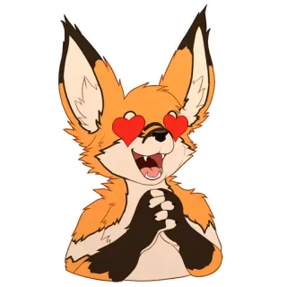 😻 rubah, hewan, kartun, hati, imut telegram sticker