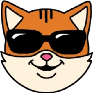 😎 chat, animal, lunettes, cool, drôle, animal de compagnie, orange, autocollant telegram sticker