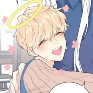 🍭 lindo, anime, ángel, dibujos animados, sonrisa whatsapp sticker