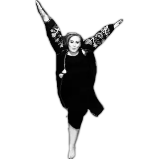 😅 Adele cantor, mulher, preto e branco, celebridade, retrato telegram sticker