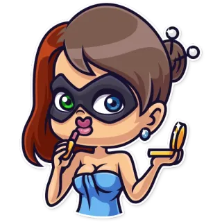 💄 woman, makeup, beauty, cartoon, sticker, cosmetics, glamour, masquerade telegram sticker