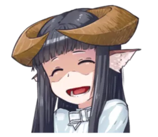 😨 Anime, Manga, Süß, Mädchen, Hörner, Fröhlich, Lächelnd telegram sticker