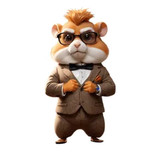 🐹 hamster, suit, glasses, bowtie, business, animal, cute telegram sticker