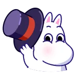 👋 Moomin มูมิน, การ์ตูน, หมวก, โบกมือ, เป็นมิตร telegram sticker