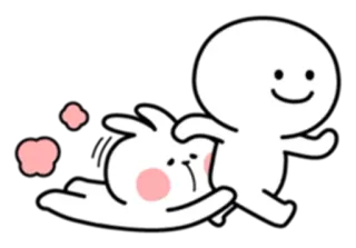😫 Мультфильм, Человечек, Кролик, Милый, Игривый telegram sticker