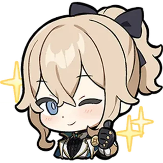 🎭 Jean Genshin Impact anime, chibi, genshin impact, jean, daumen hoch, charakter whatsapp sticker