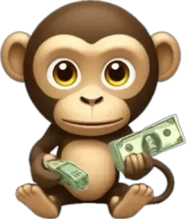 🤩 monkey, money, dollars, cash, wealth, animal telegram sticker