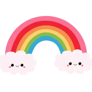 🌟 รุ้ง, รถถัง, เมฆ, น่ารัก, ยานพาหนะ, เกราะ telegram sticker