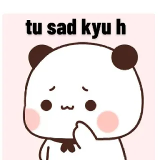 🥺 tu sad kyu h panda, sad, cute, cartoon, bear whatsapp sticker