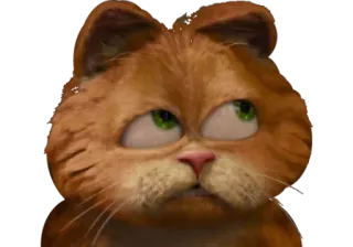 🙄 Garfield cat, cartoon, orange cat, Garfield telegram sticker