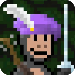 🪕 Pixel art, Arciere, Fantasy, Medievale, Personaggio, Elmo telegram sticker