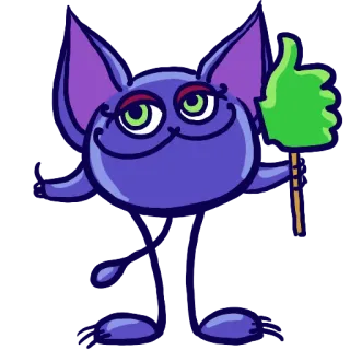 👍 morcego, animal, fofo, adesivo, desenho animado telegram sticker