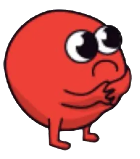 ☹ merah, kartun, karakter, imut, unik whatsapp sticker