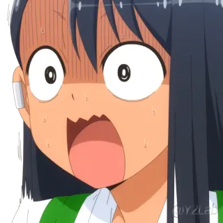 😨 Nagatoro Don't Toy with Me, Miss Nagatoro Anime, Nagatoro, Reaksi, Kaget, Terkejut, Seruan telegram sticker