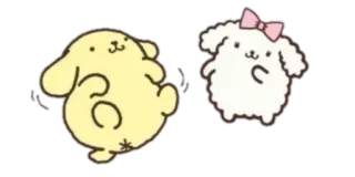 ▫️ mono, cachorro, sanrio, dibujos animados, pompompurin, kawaii whatsapp sticker