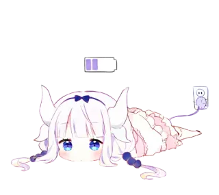 🐉 Kanna Kamui Miss Kobayashi's Dragon Maid Anime, Dragón, Lindo, Dibujos animados, Kanna Kamui, Kobayashi, Dragon Maid telegram sticker