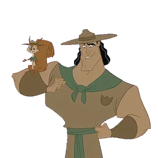 🙂 Kronk The Emperor's New Groove ดิสนีย์, ครังก์, กระรอก, การ์ตูน, ตลก telegram sticker