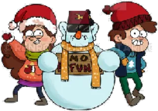 ❤ NO FUN Dessin animé, Bonhomme de neige, Hiver, Neige, Chapeau, Noël telegram sticker