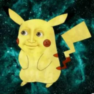 🌚 Pikachu pokemon, pikachu, charakter, gruselig, lustig, meme, gesicht whatsapp sticker