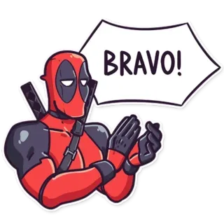 👏 Deadpool BRAVO! Deadpool, Marvel, super-herói, adesivo, bravo, aplausos telegram sticker