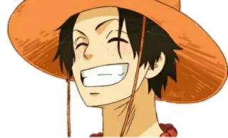 😁 Ace One Piece Ace, One Piece, Anime, Cartone animato, Personaggio, Sorriso telegram sticker
