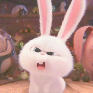 🐰 Snowball The Secret Life of Pets conejo, conejito, mascota, dibujos animados, animal, lindo, blanco, esponjoso telegram sticker