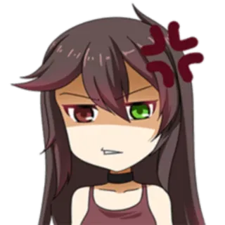 👀 Anime-Stil, Cartoon, wütend, gereizt, genervt whatsapp sticker