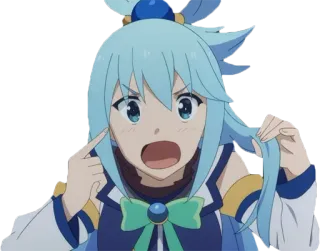 😤 Aqua Konosuba anime, perempuan, jengkel, Konosuba, Aqua telegram sticker
