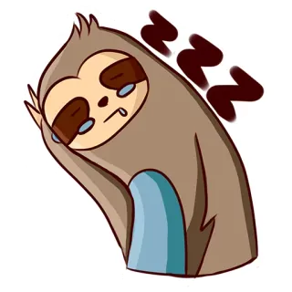 😝 ZZZ bicho-preguiça, dormindo, cansado, desenho animado, animal, fofo, preguiçoso whatsapp sticker