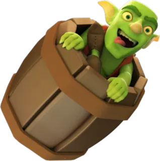 🛢 Goblin Clash of Clans goblin, barrel, clash of clans, green, cartoon telegram sticker